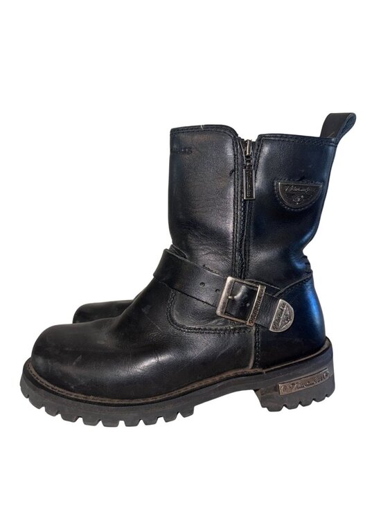 Milwaukee Leather Mens Black Motorcycle Boots Size 7.5 USA With Side Zippers main image 5